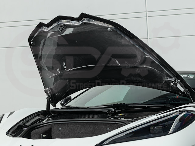 2020-PRESENT CHEVROLET CORVETTE C8 | ZR1 REPLICA STYLE DOUBLE SIDED CARBON FIBER FRONT VENTED HOOD